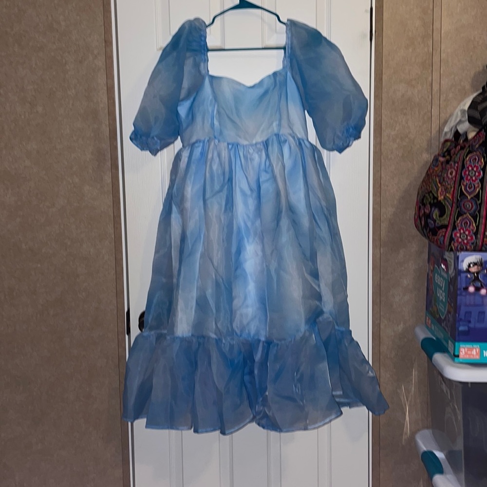 224 medium blue tule dress